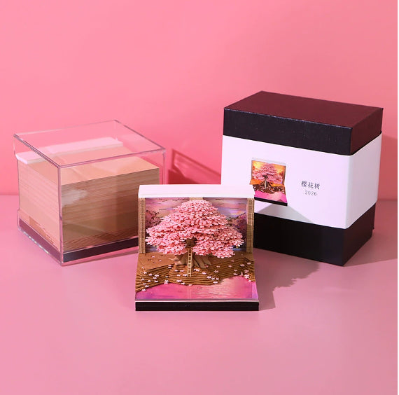 2026 Desk Calendar, Creative Desktop Ornament, Treehouse Paper Sculpture