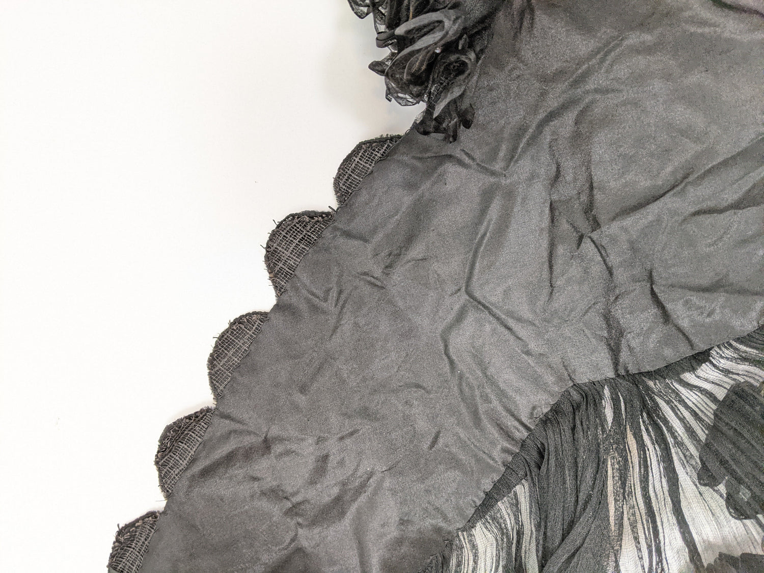 1890s Black Chiffon Trimmed Capelet