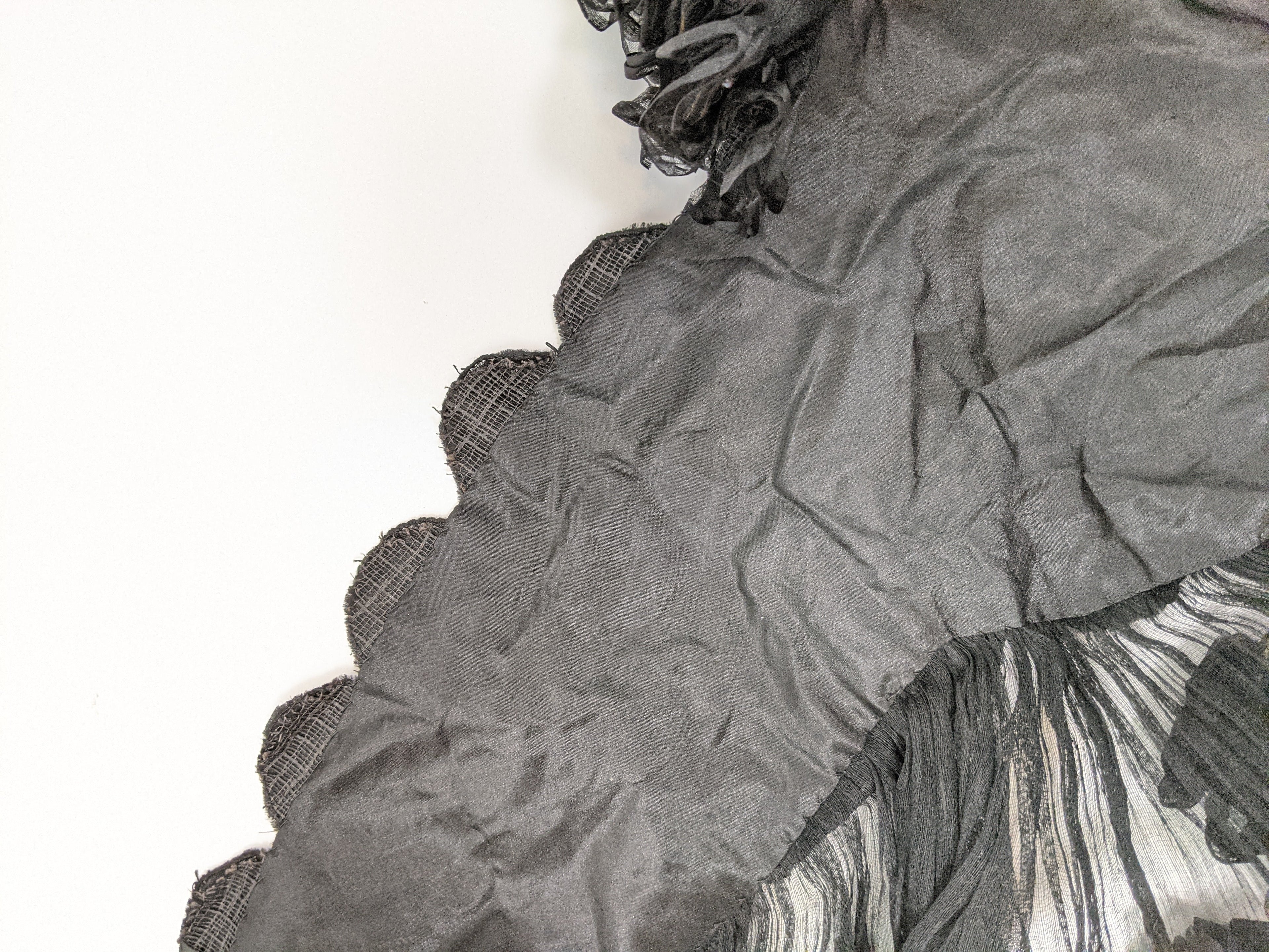 1890s Black Chiffon Trimmed Capelet