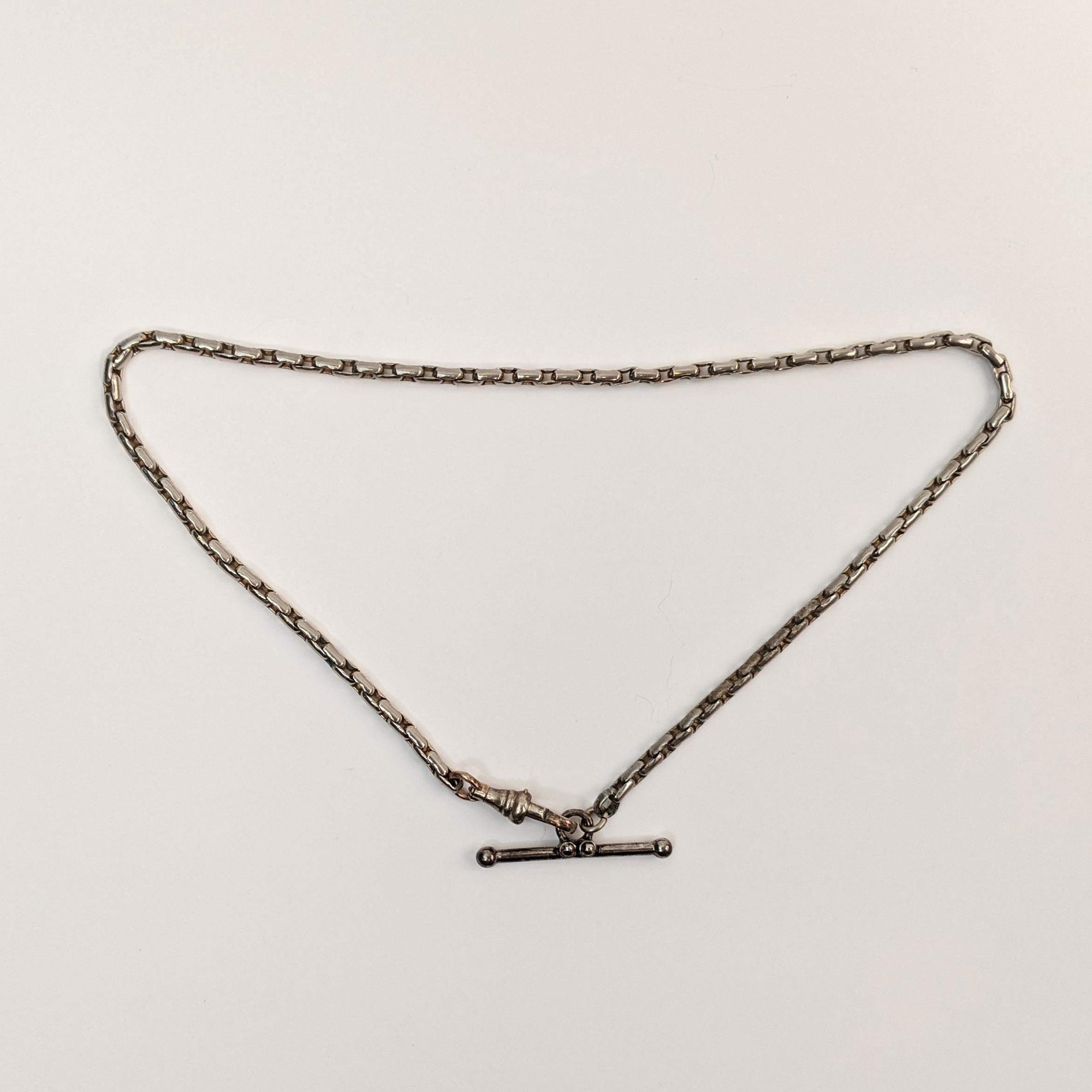 Silver Tone T-Bar Chain