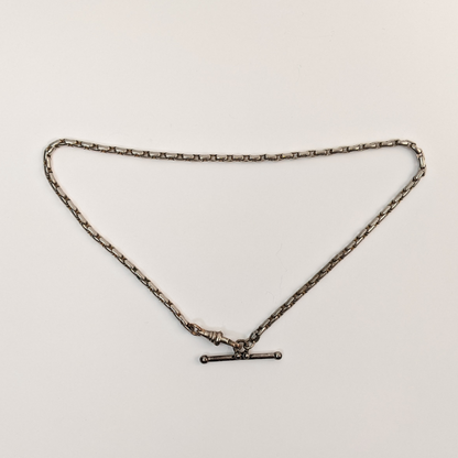 Silver Tone T-Bar Chain