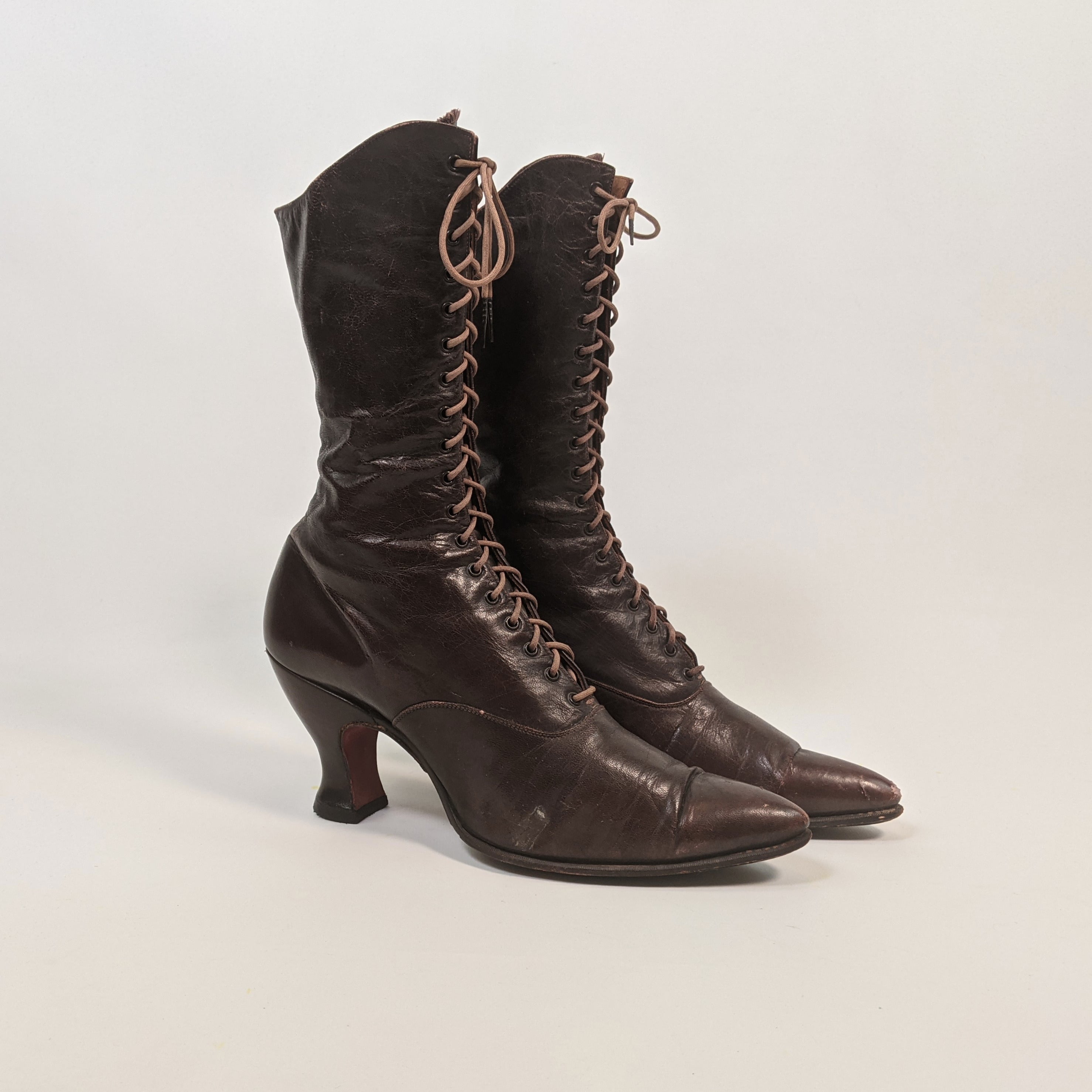 1910s-20s Brown Boots | Approx Sz 7