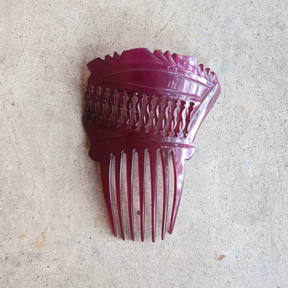 Early 20th C. Raspberry Hair Comb