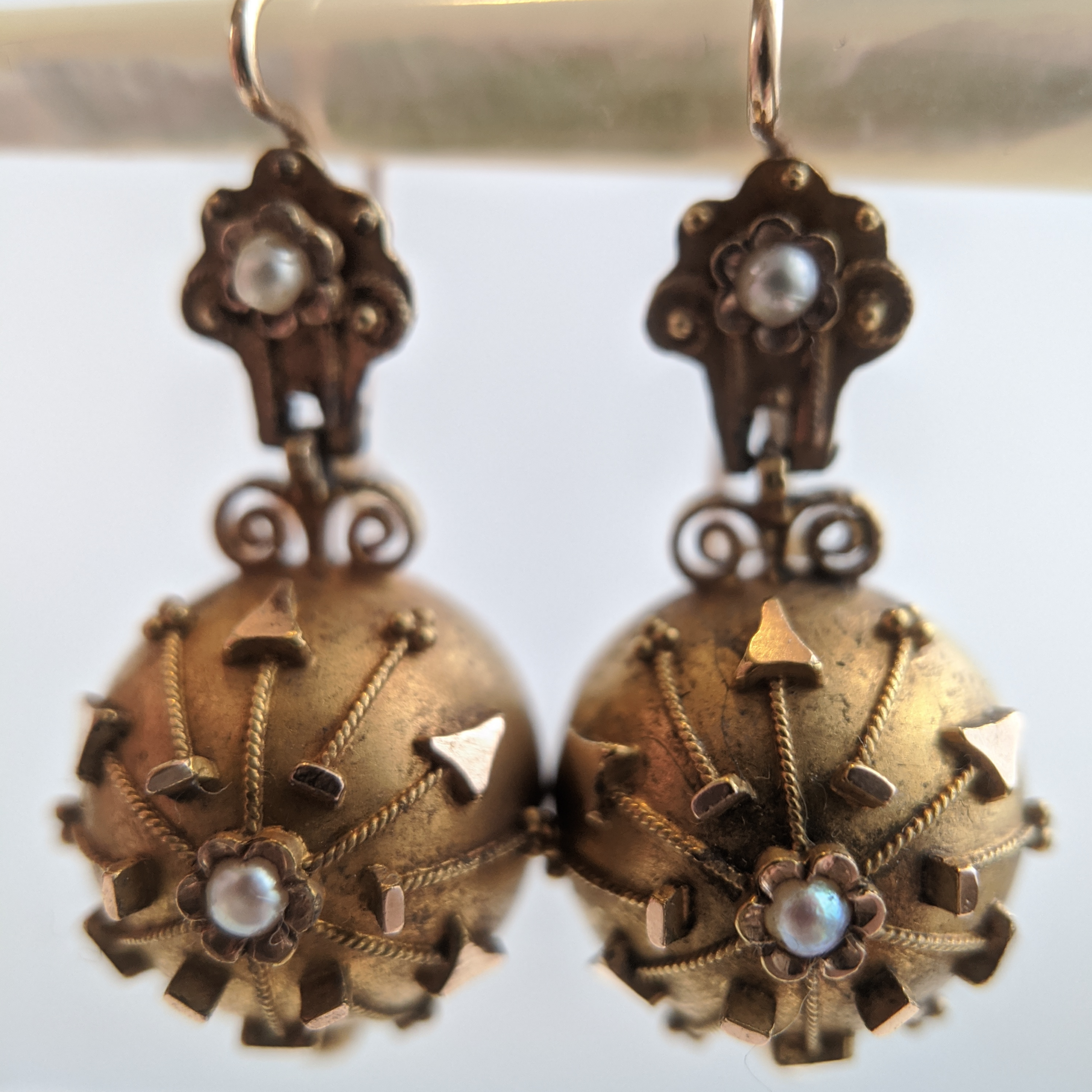 Victorian Etruscan Revival Ear Drops