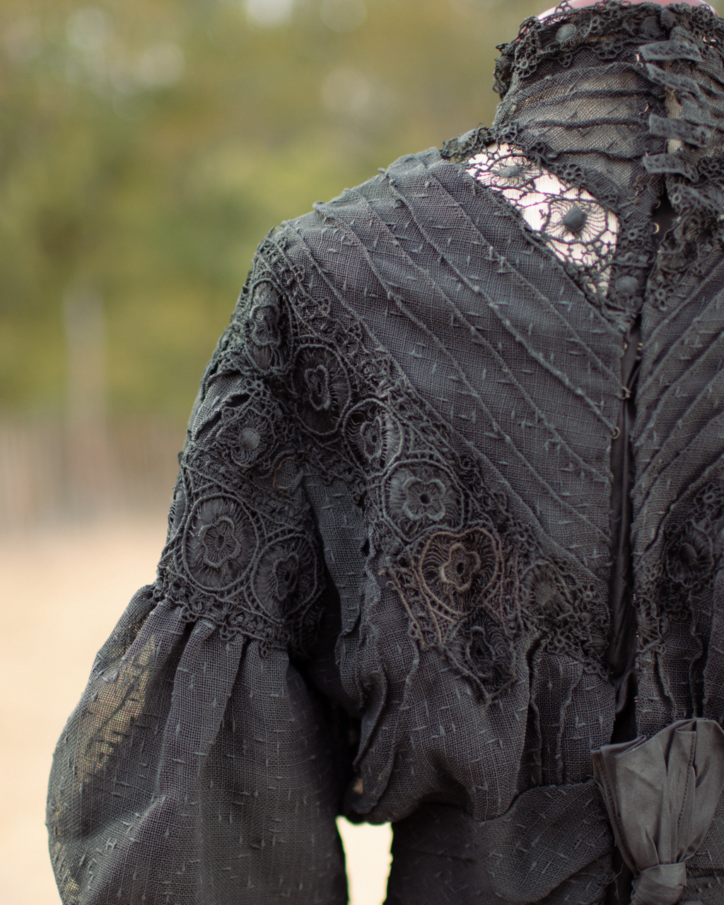 Early 1900s Black Lace Dress Set