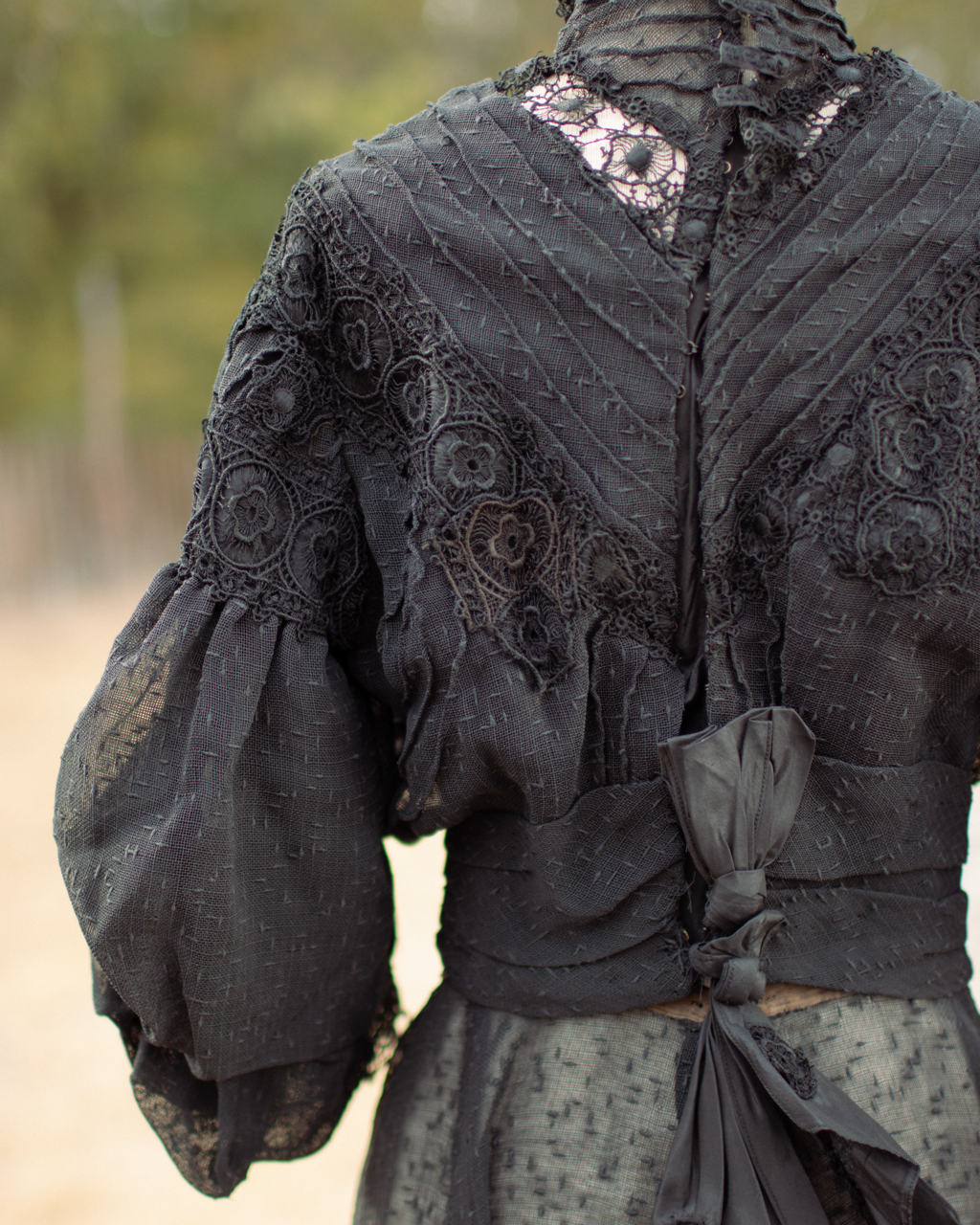 Early 1900s Black Lace Dress Set