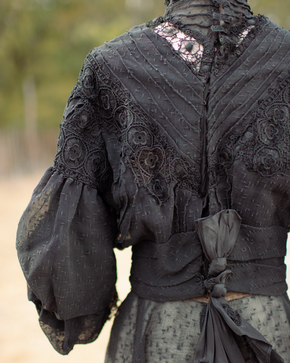 Early 1900s Black Lace Dress Set