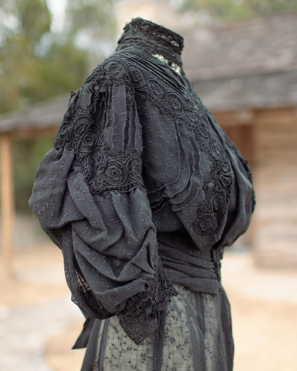 Early 1900s Black Lace Dress Set