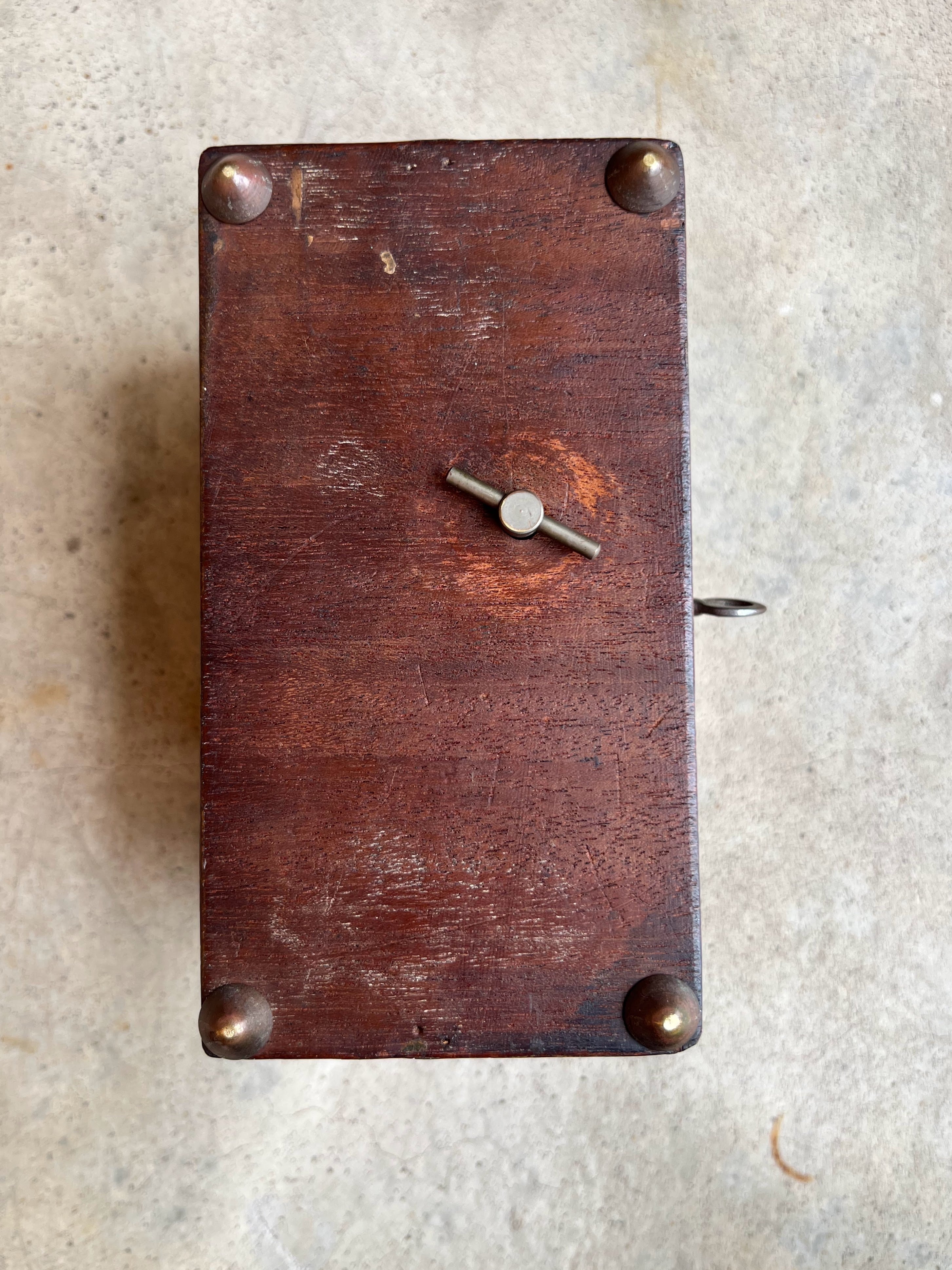 19th c. Walnut Burl Music Box + Perfume Case