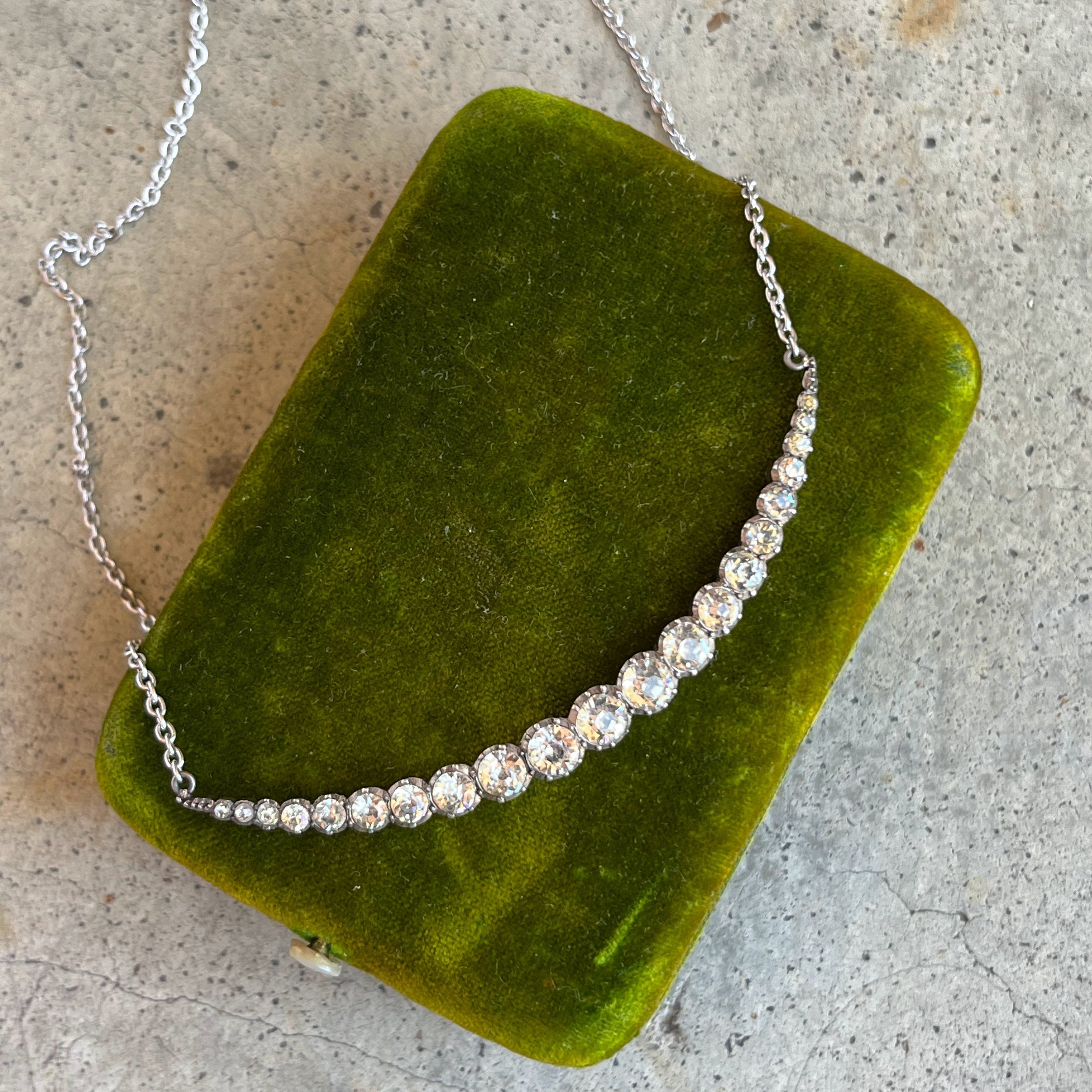 c. 1900s Silver Crescent Moon Conversion Necklace