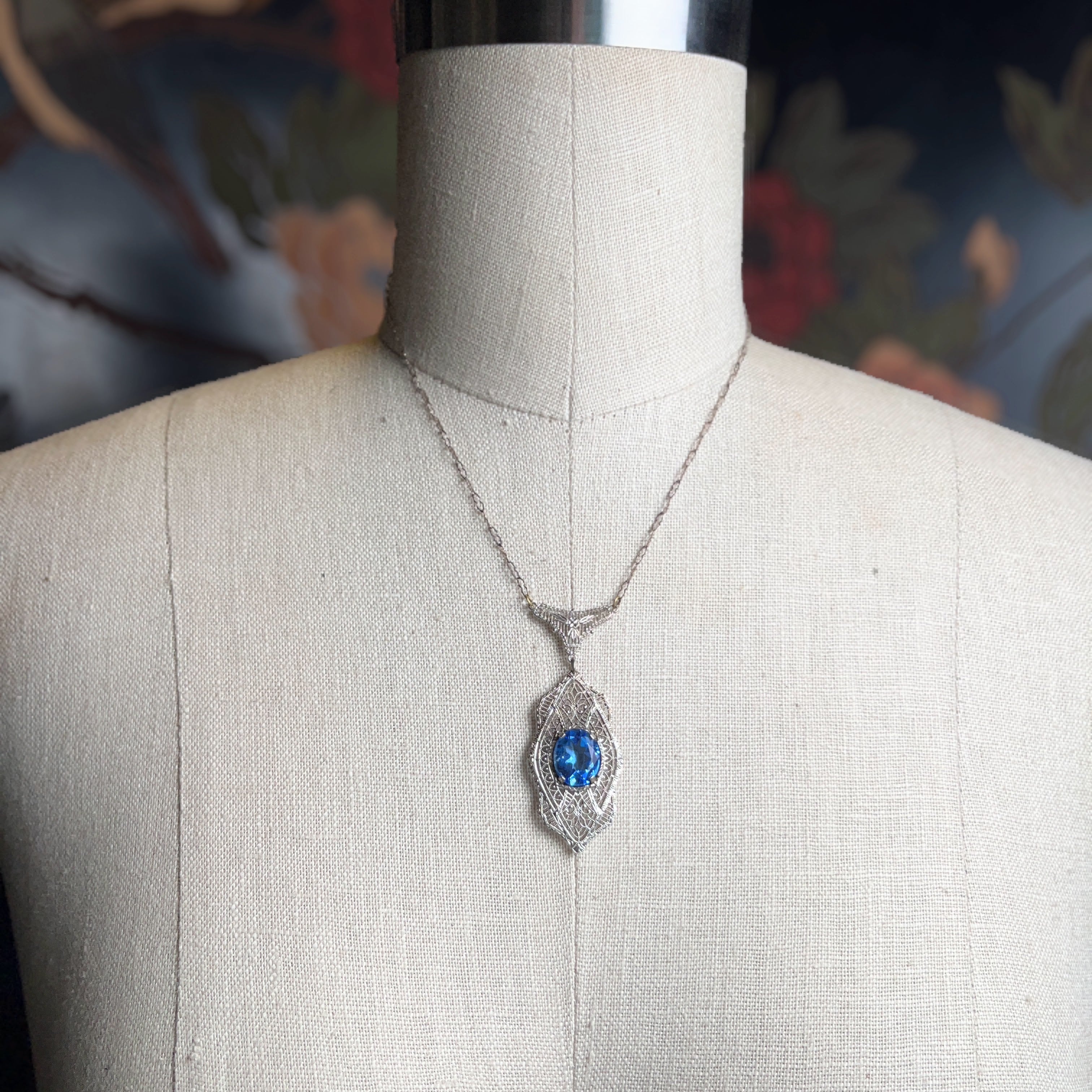 Art Deco Sterling Silver Filigree Necklace