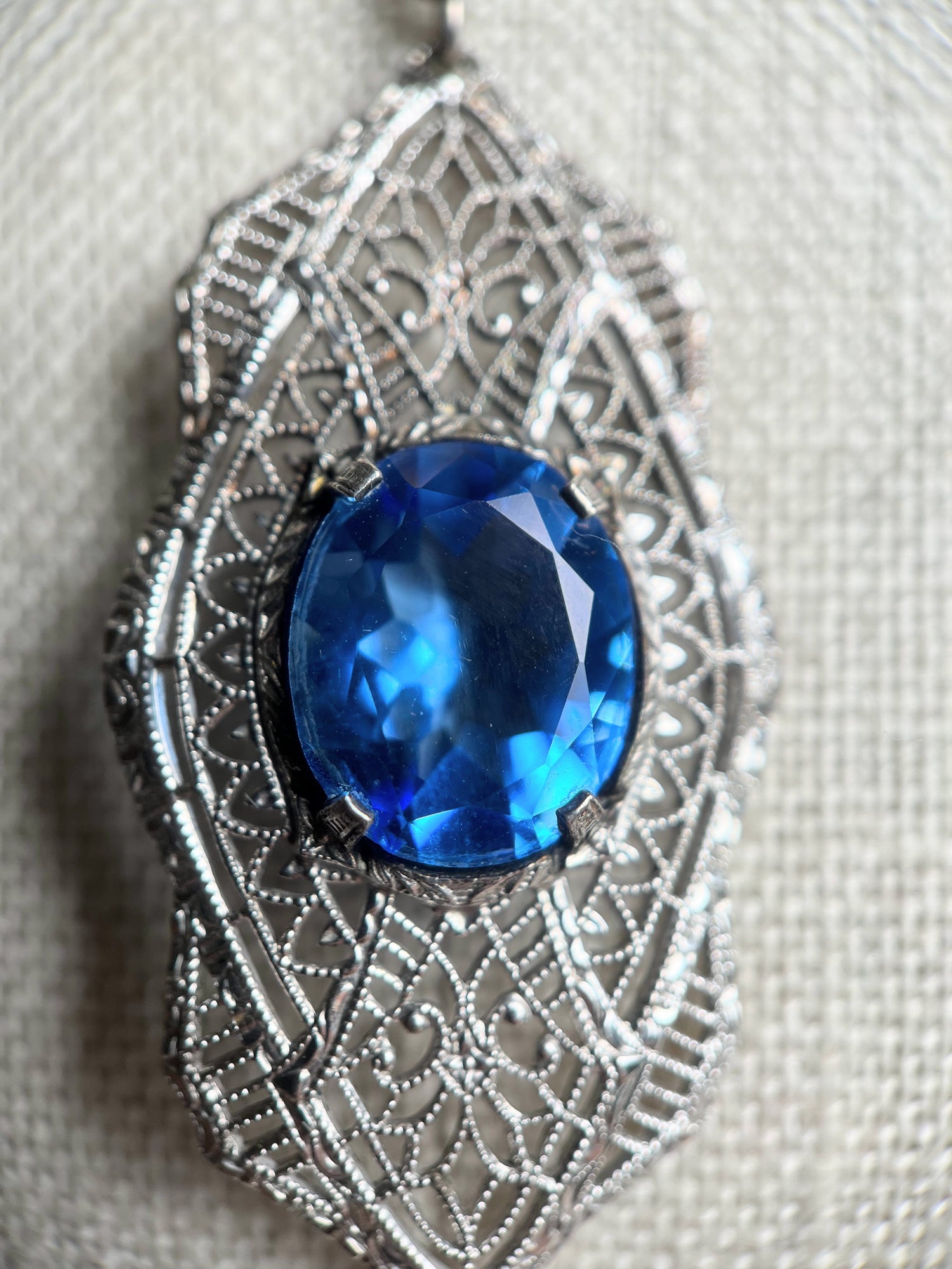 Art Deco Sterling Silver Filigree Necklace