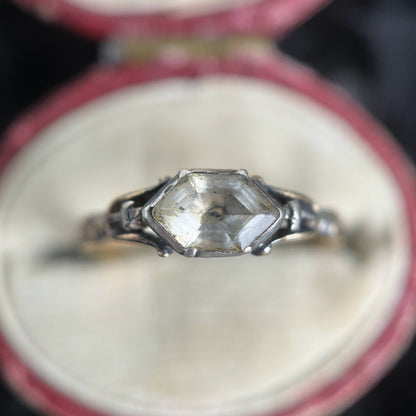 Dated 1729 Mourning Ring | 18k Gold, Enamel, Rock Crystal