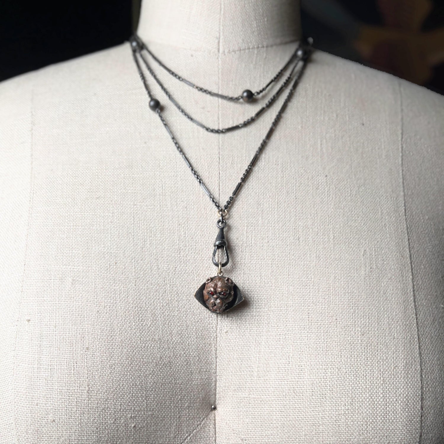 Antique "Vampire" Dog Pendant | Victorian Edwardian Jewelry