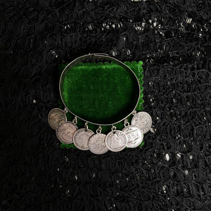 Victorian Silver Love Token Bracelet | Antique 1880s Jewelry