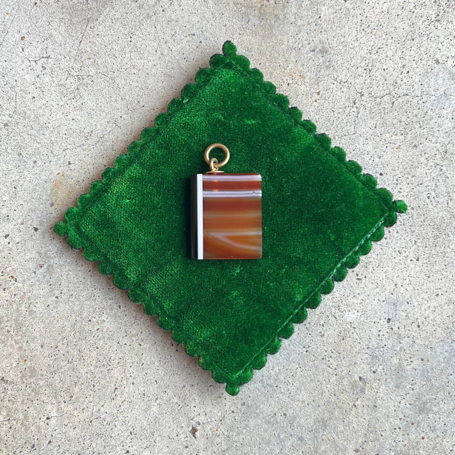 c. Mid-Late 19th Century Agate Book Pendant