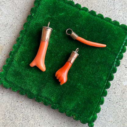 Trio of 19th c. Coral Charms