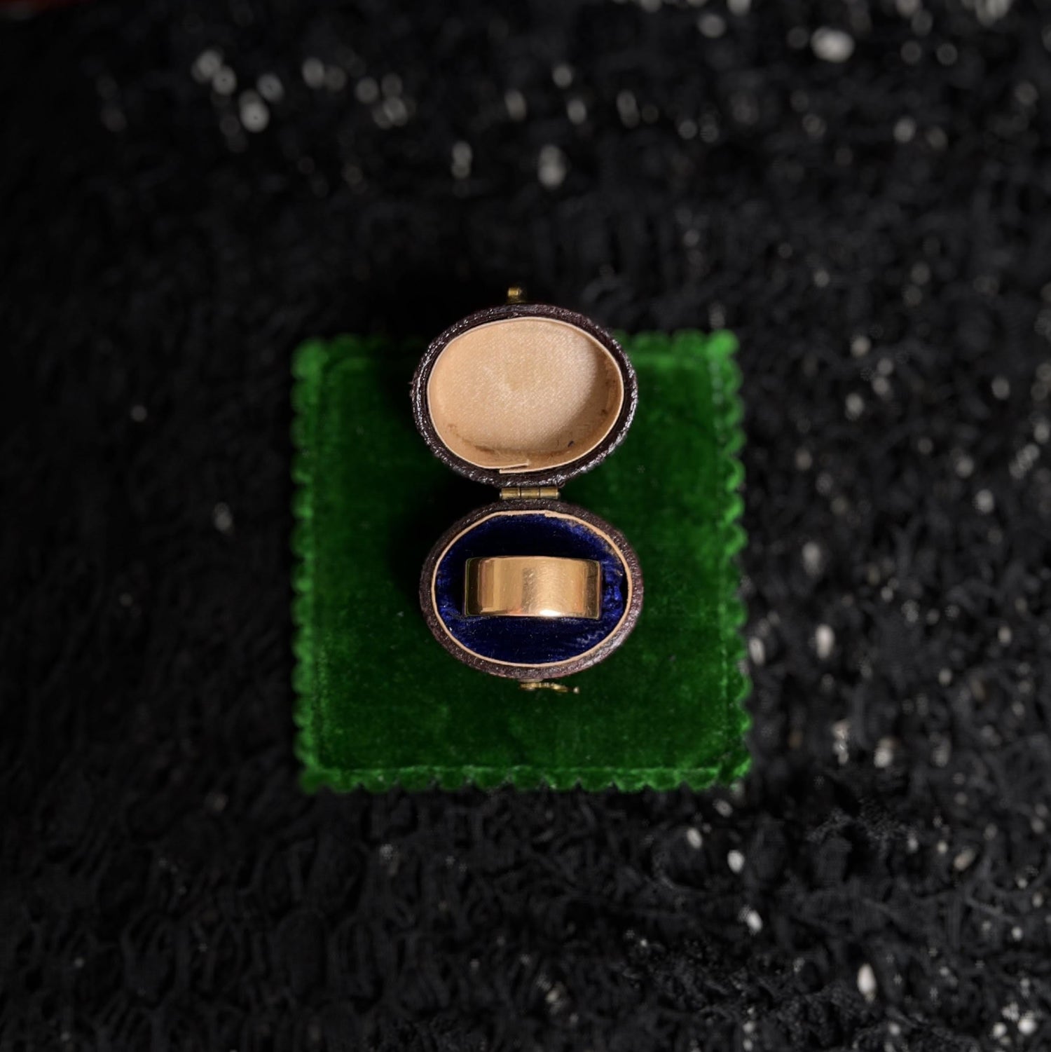 Victorian 1890s 14k Gold Wedding Band | Antique Ring Dated Sept 11 1895