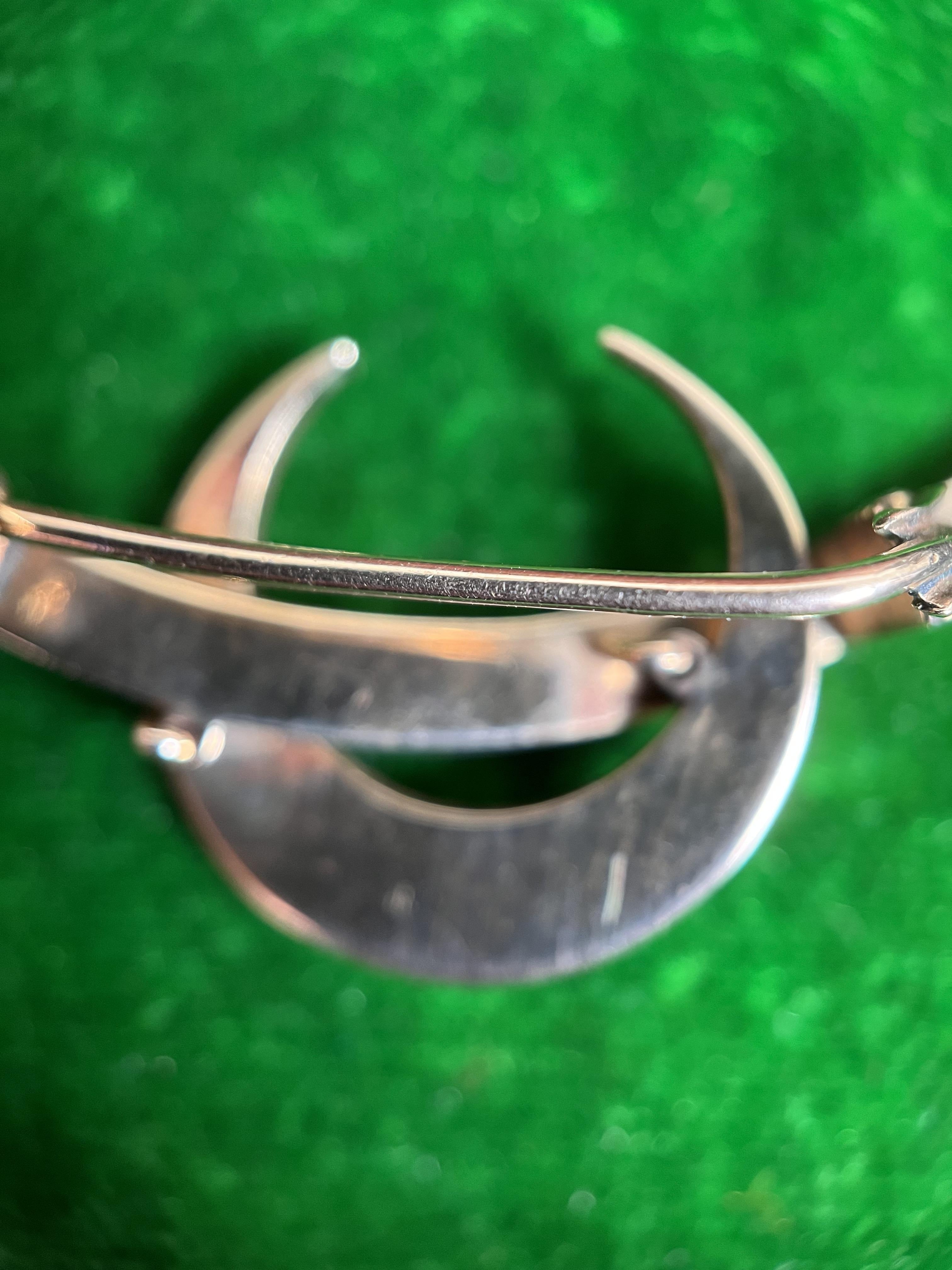10k Gold Scottish Agate Crescent Moon Brooch | Antique Victorian Jewelry