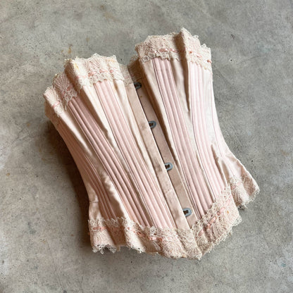 c. 1902 Pink Sateen Corset