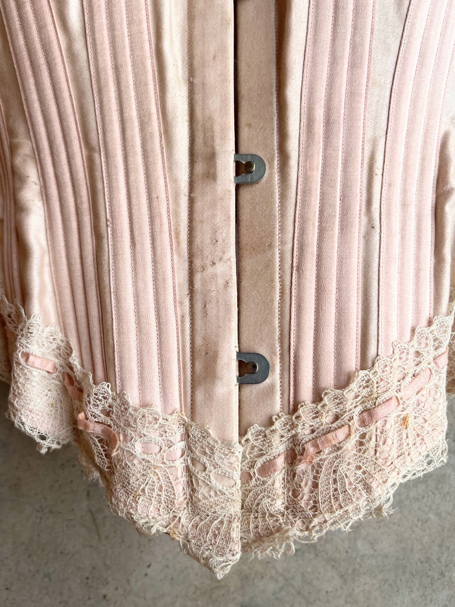 c. 1902 Pink Sateen Corset