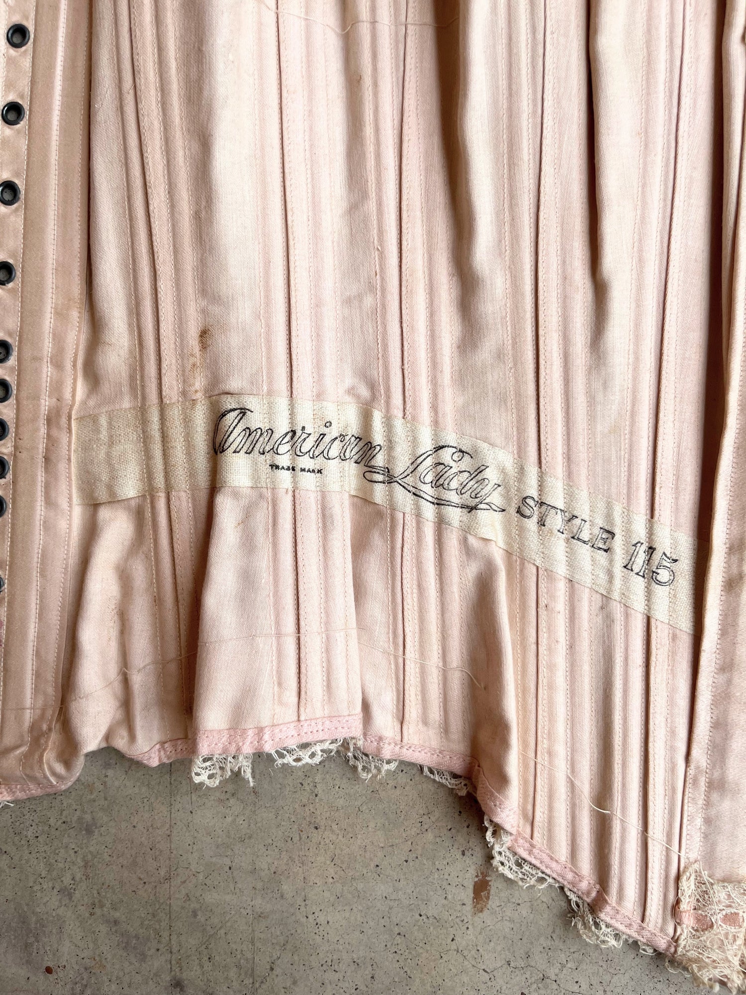 c. 1902 Pink Sateen Corset