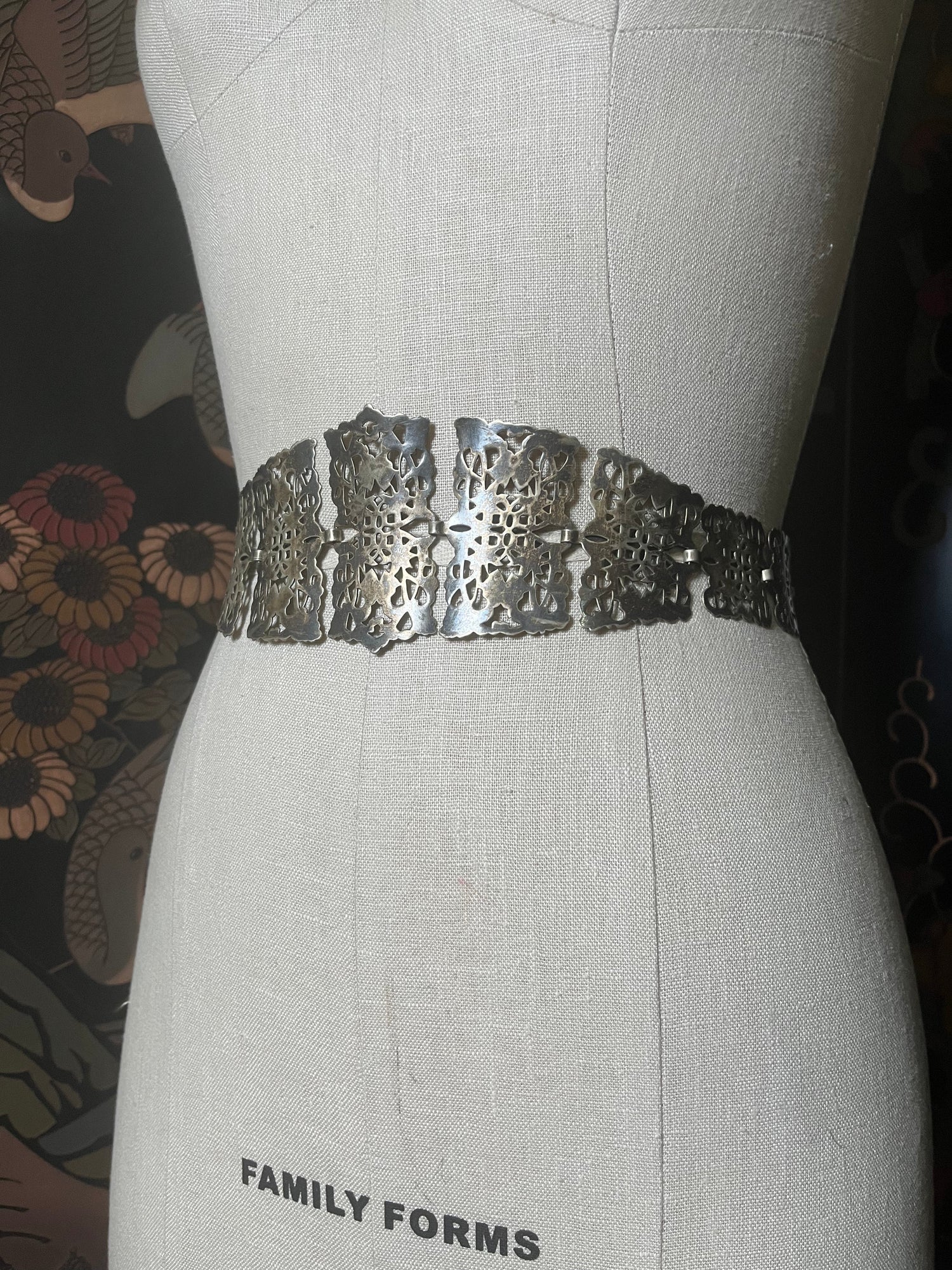 c. 1900s-1910s Silver Plated Belt | 26"