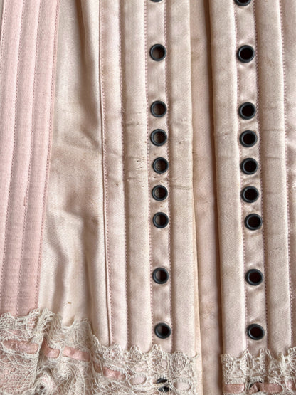 c. 1902 Pink Sateen Corset