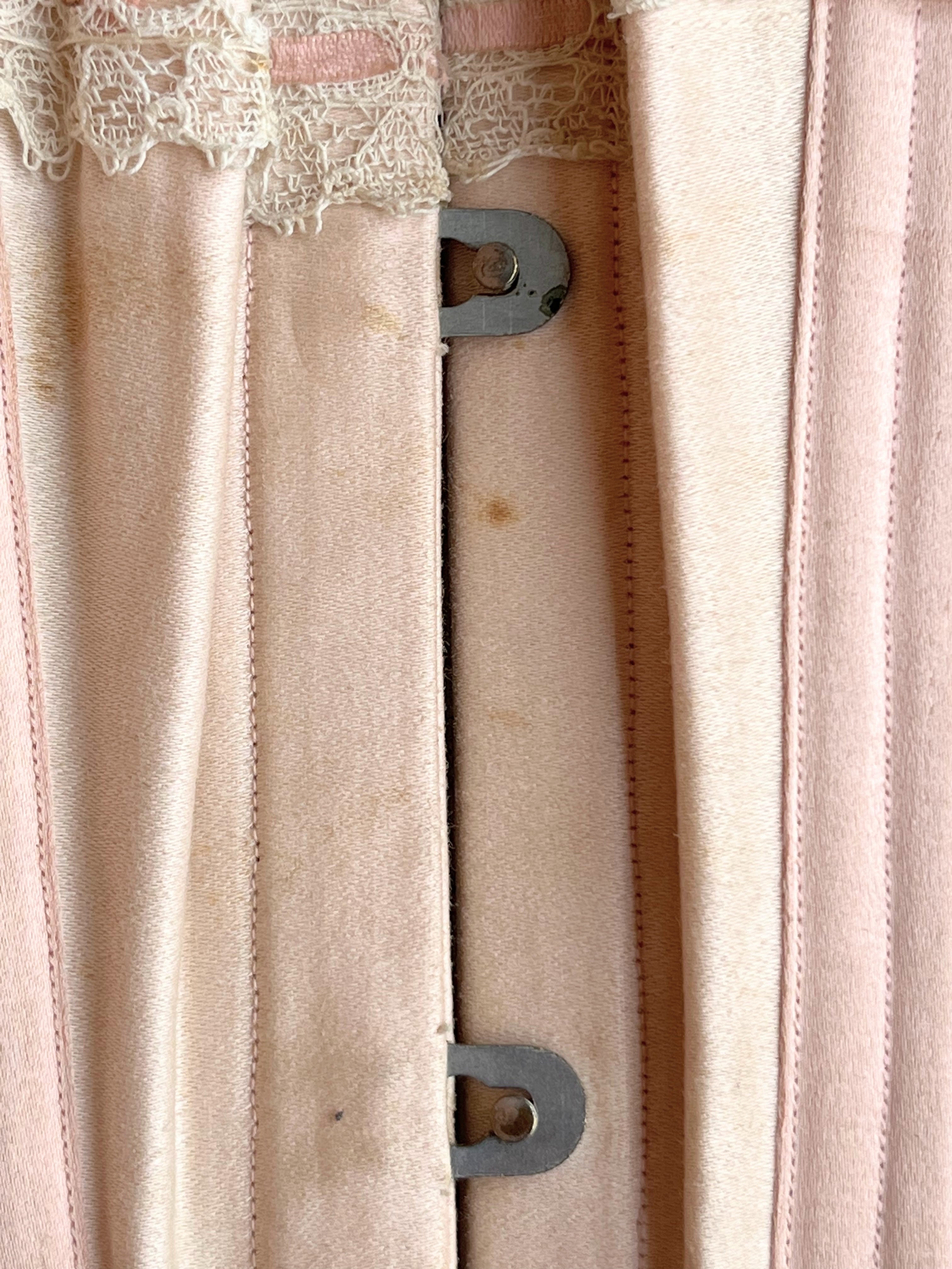 c. 1902 Pink Sateen Corset