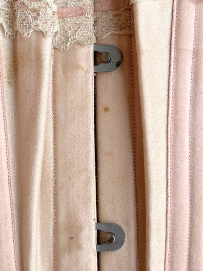 c. 1902 Pink Sateen Corset
