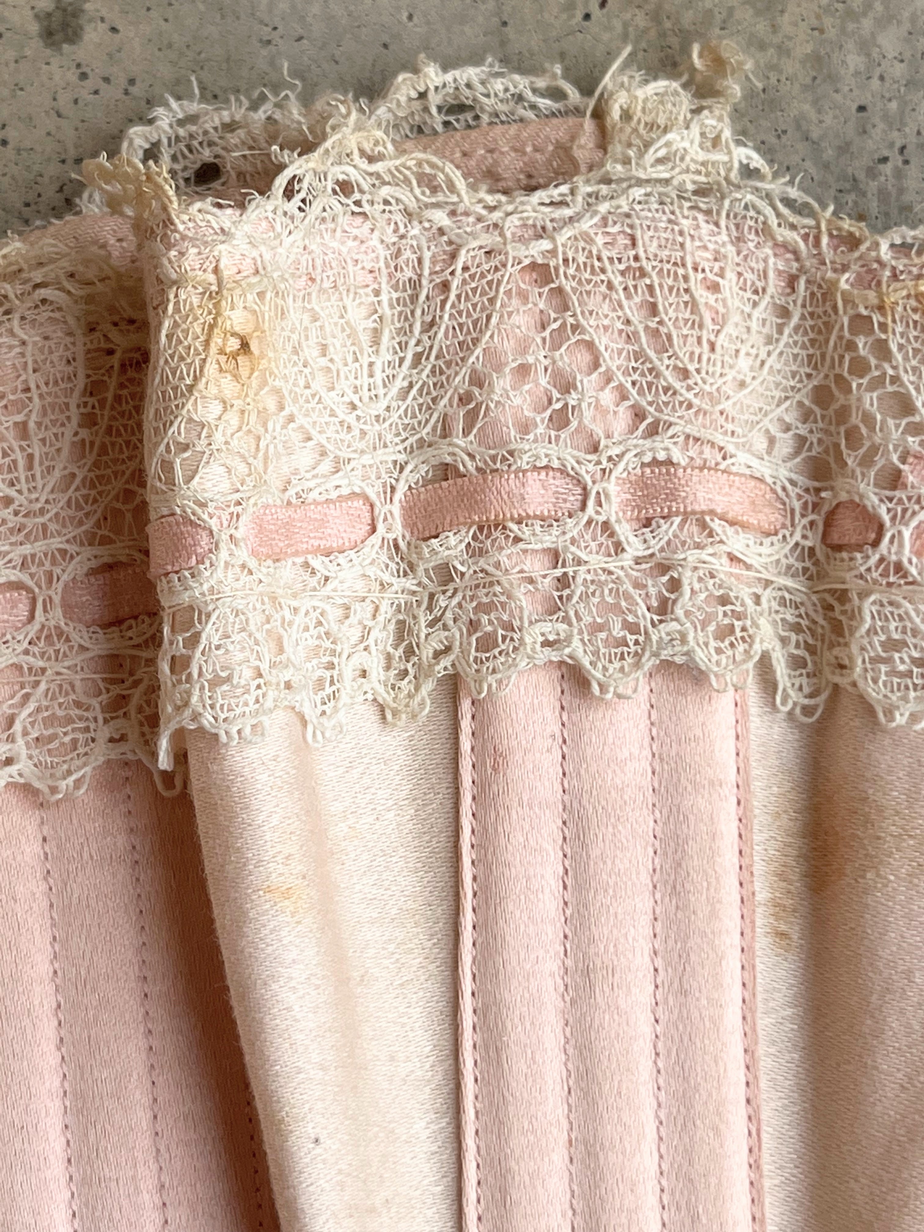 c. 1902 Pink Sateen Corset
