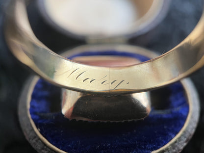 18k Gold Georgian Citrine Paste Conversion Ring | Engraved &