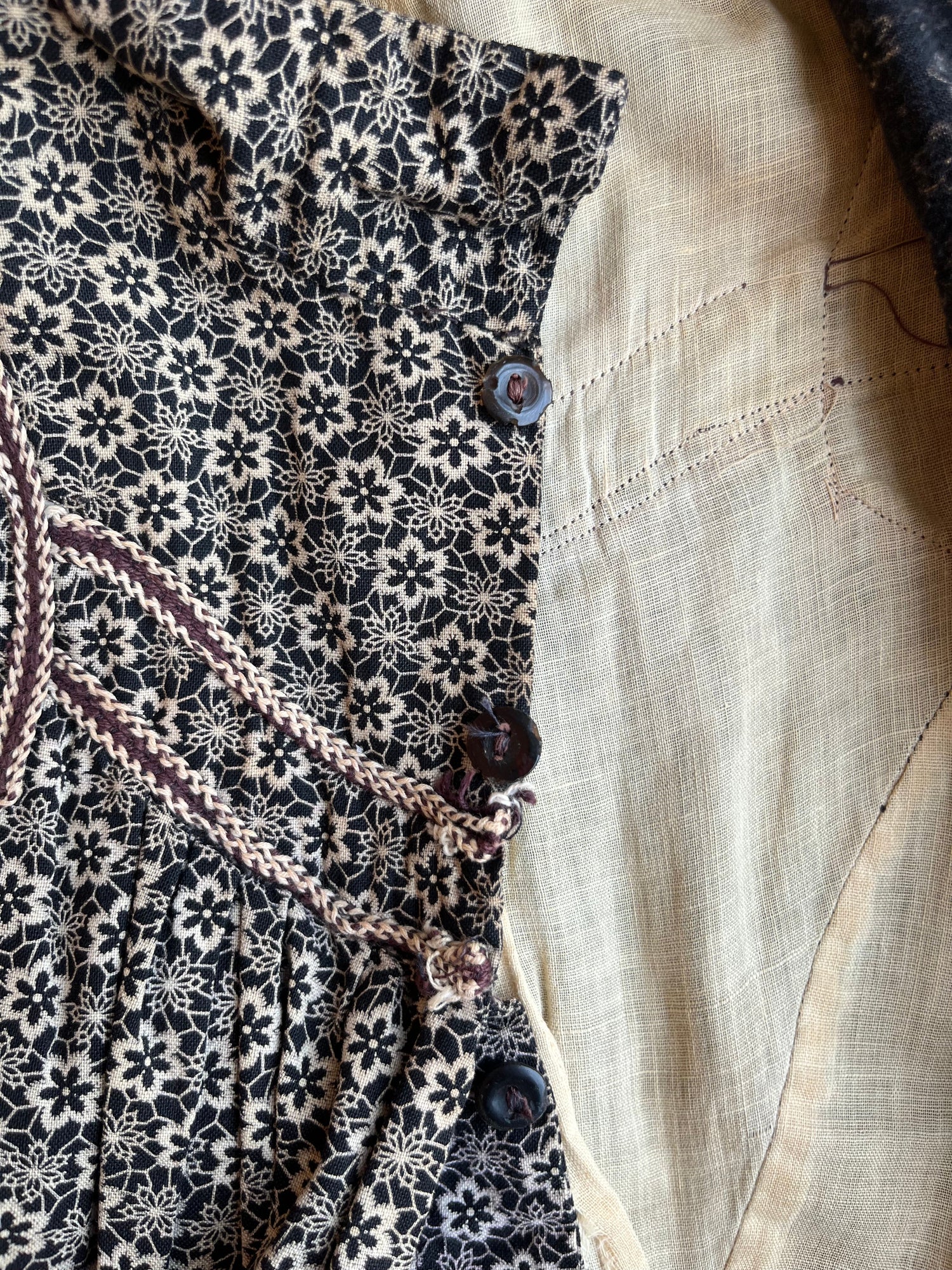 c. 1900 Cotton Wrapper Dress