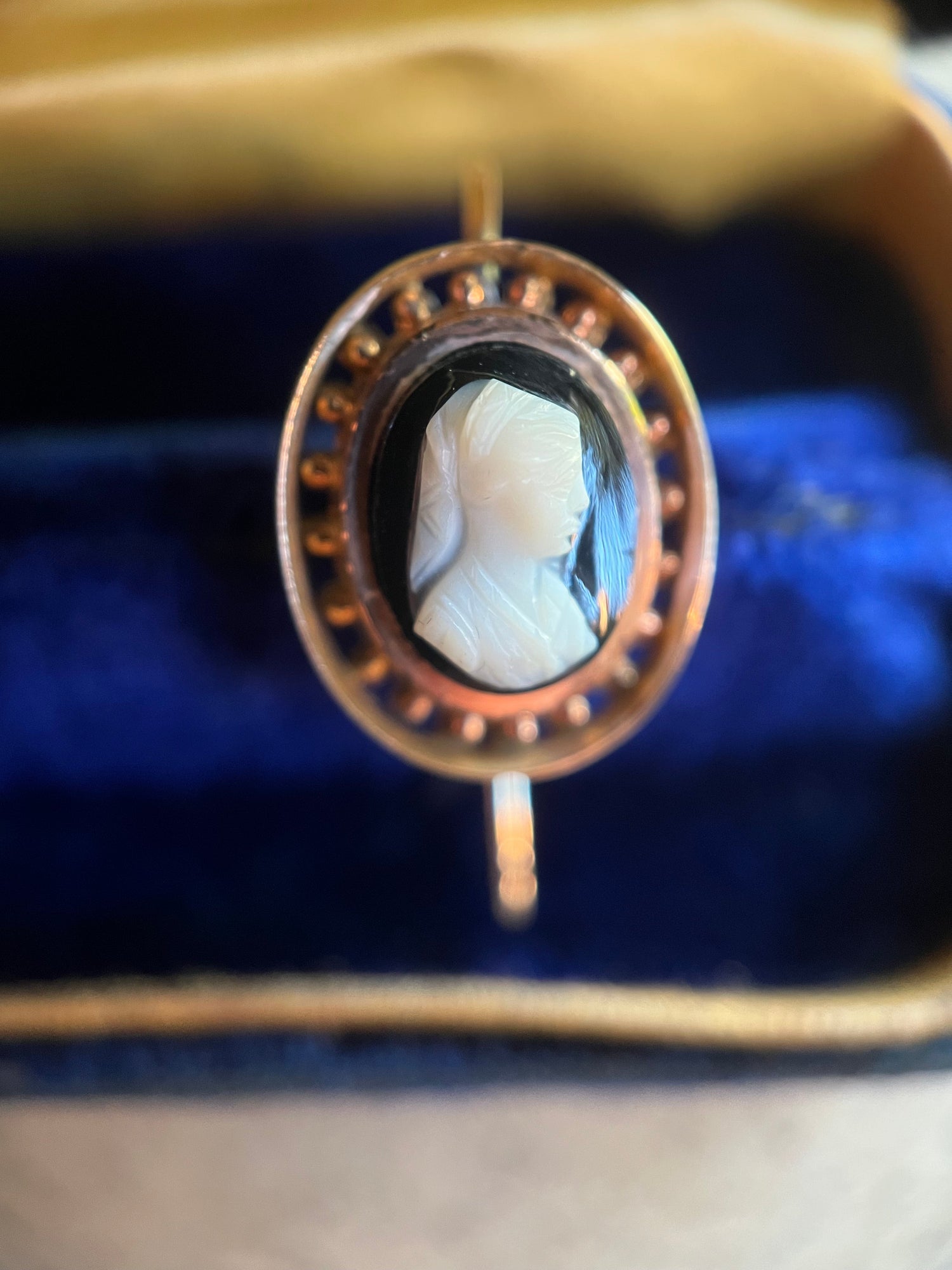 c. 1880s Hardstone Cameo Earrings