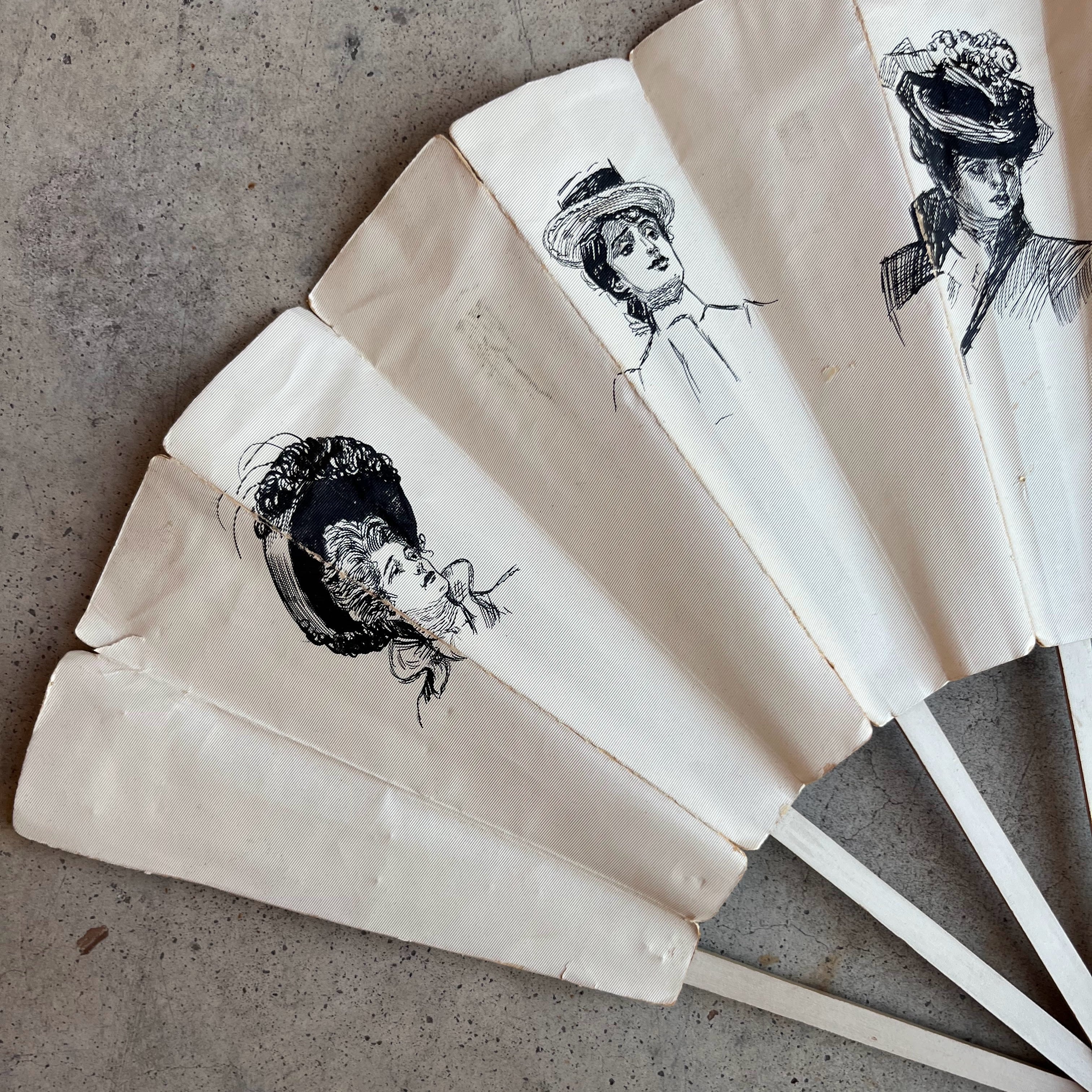 c. 1890s-1900s "Gibson Girl" Fan | Original Artwork