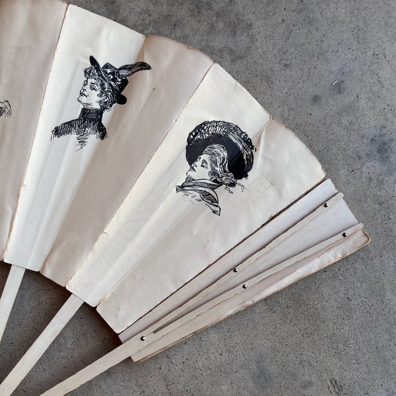 c. 1890s-1900s "Gibson Girl" Fan | Original Artwork