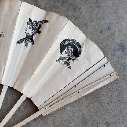 c. 1890s-1900s "Gibson Girl" Fan | Original Artwork
