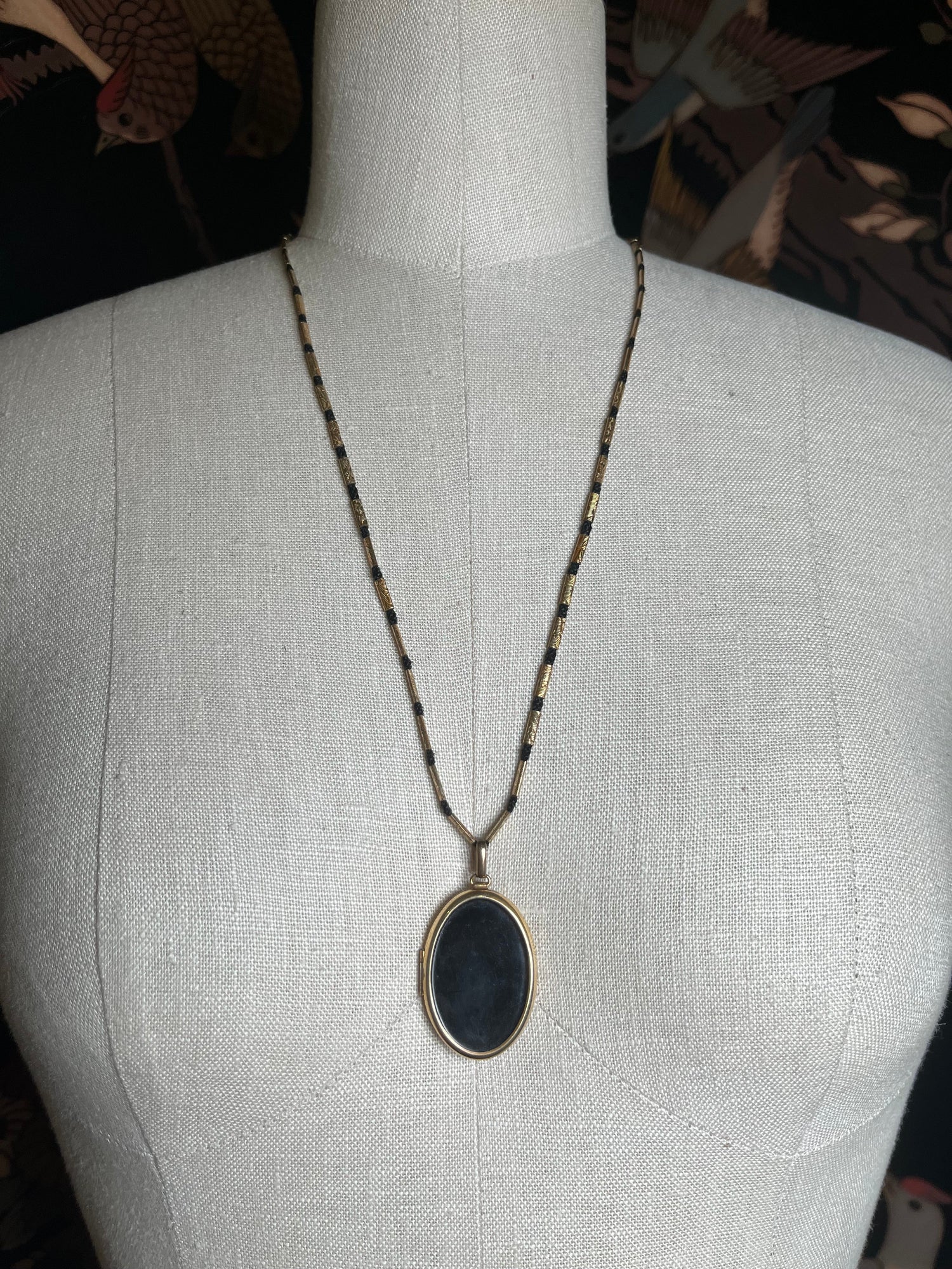 Early 20th c. Enamel Locket Necklace