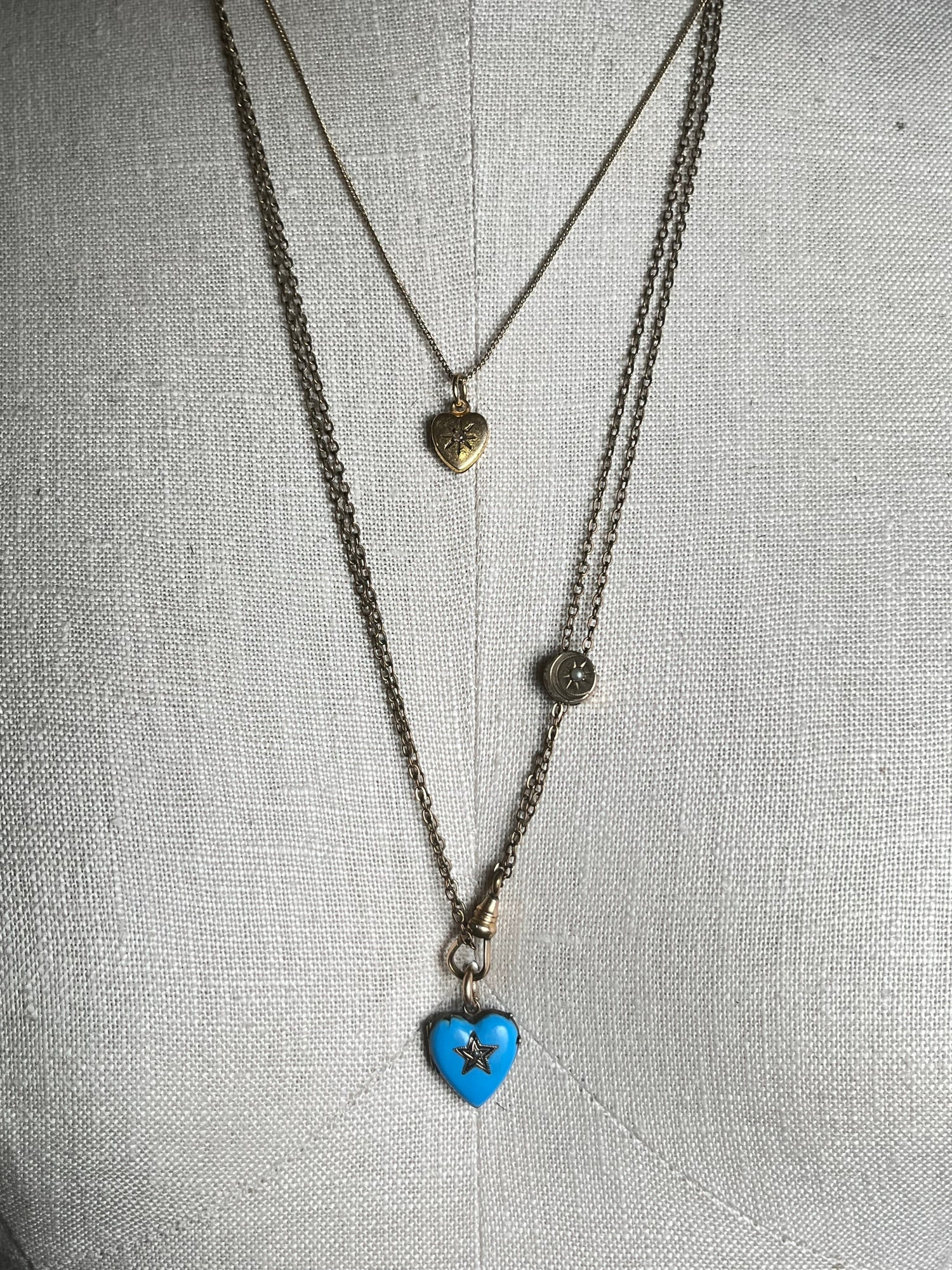 c. 1870s-1880s Blue Enamel Heart Locket