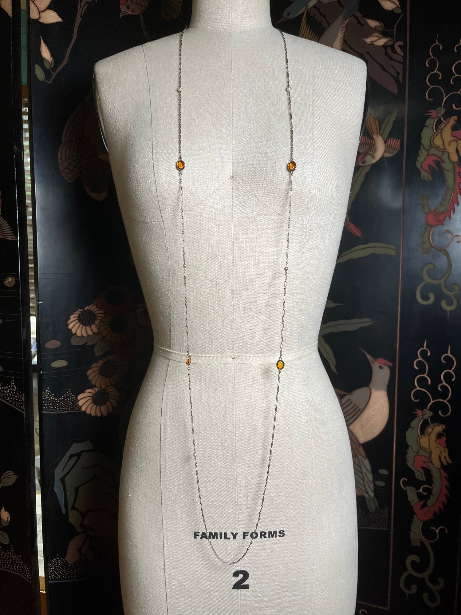 c. 1920s Silver Long Guard Chain