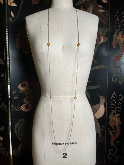 c. 1920s Silver Long Guard Chain