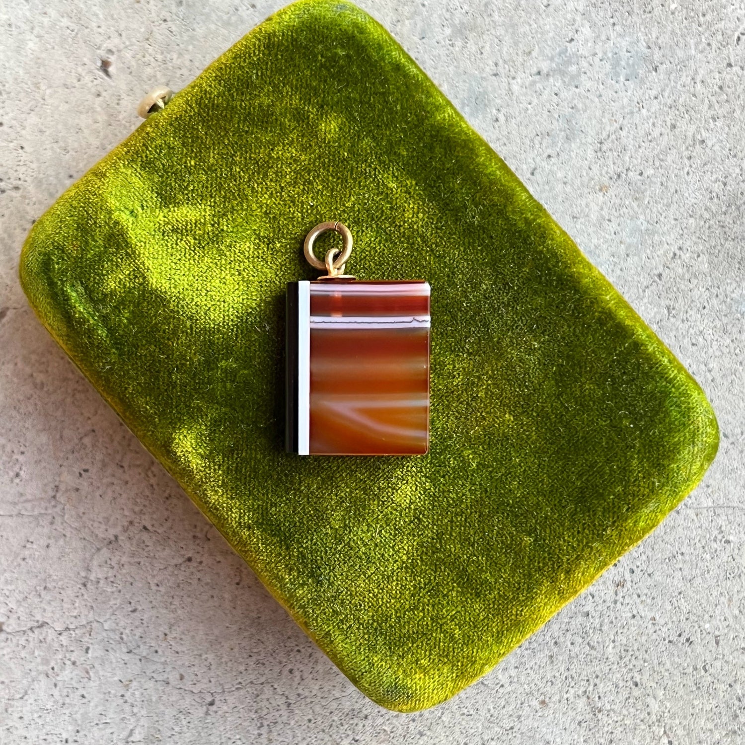 c. Mid-Late 19th Century Agate Book Pendant