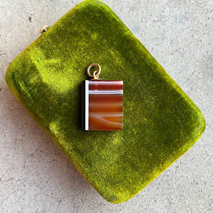c. Mid-Late 19th Century Agate Book Pendant
