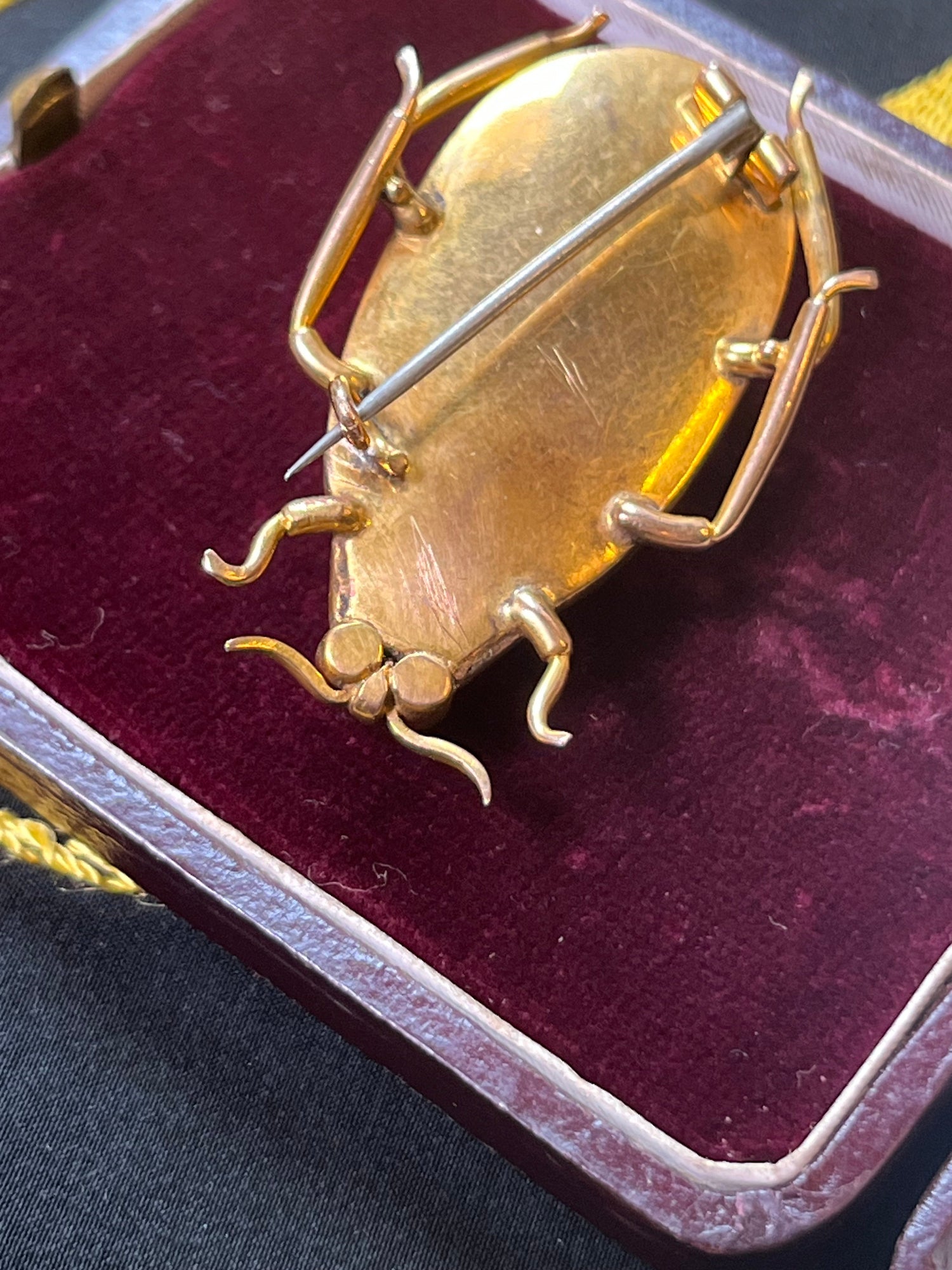 Victorian 14k Gold Beetle Brooch