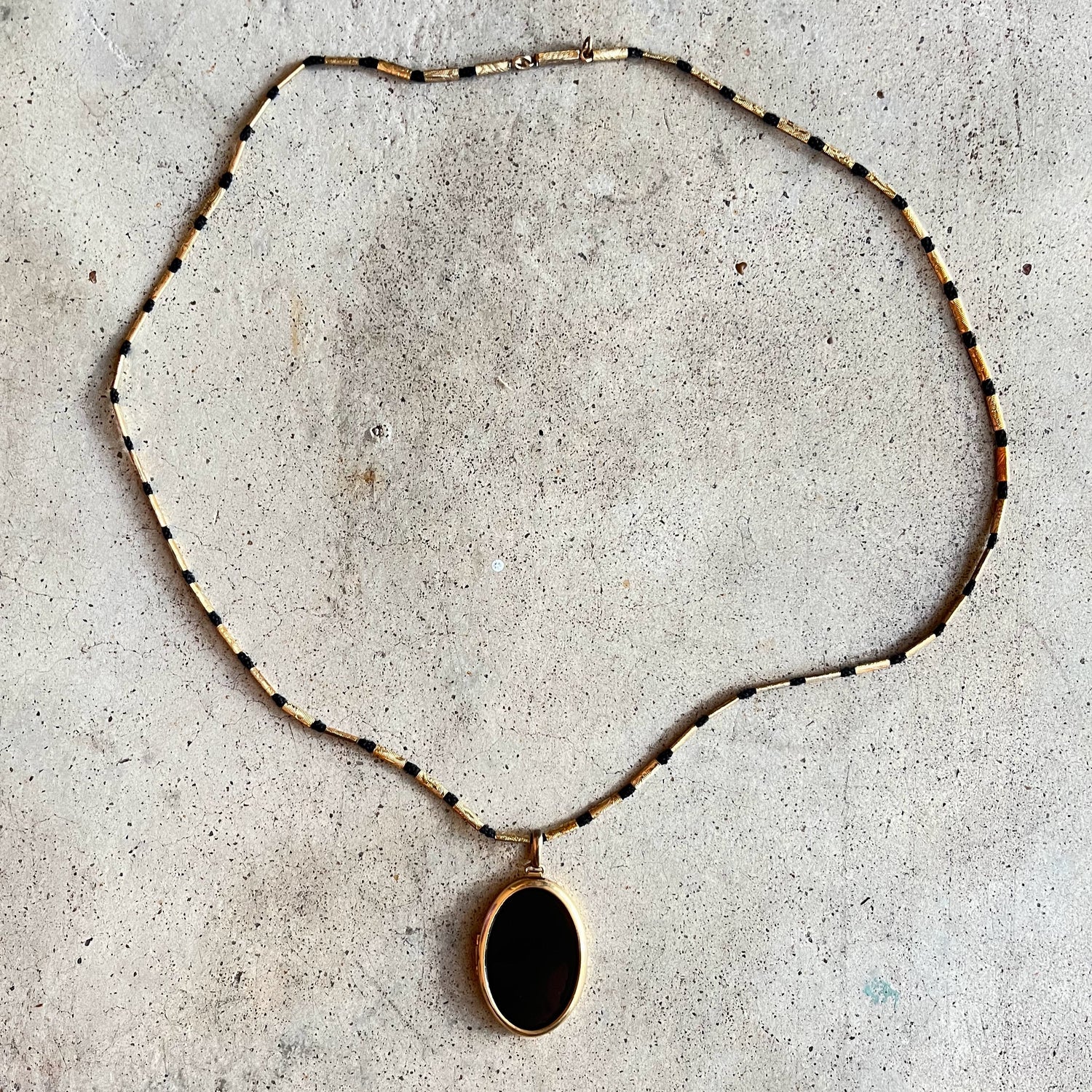 Early 20th c. Enamel Locket Necklace