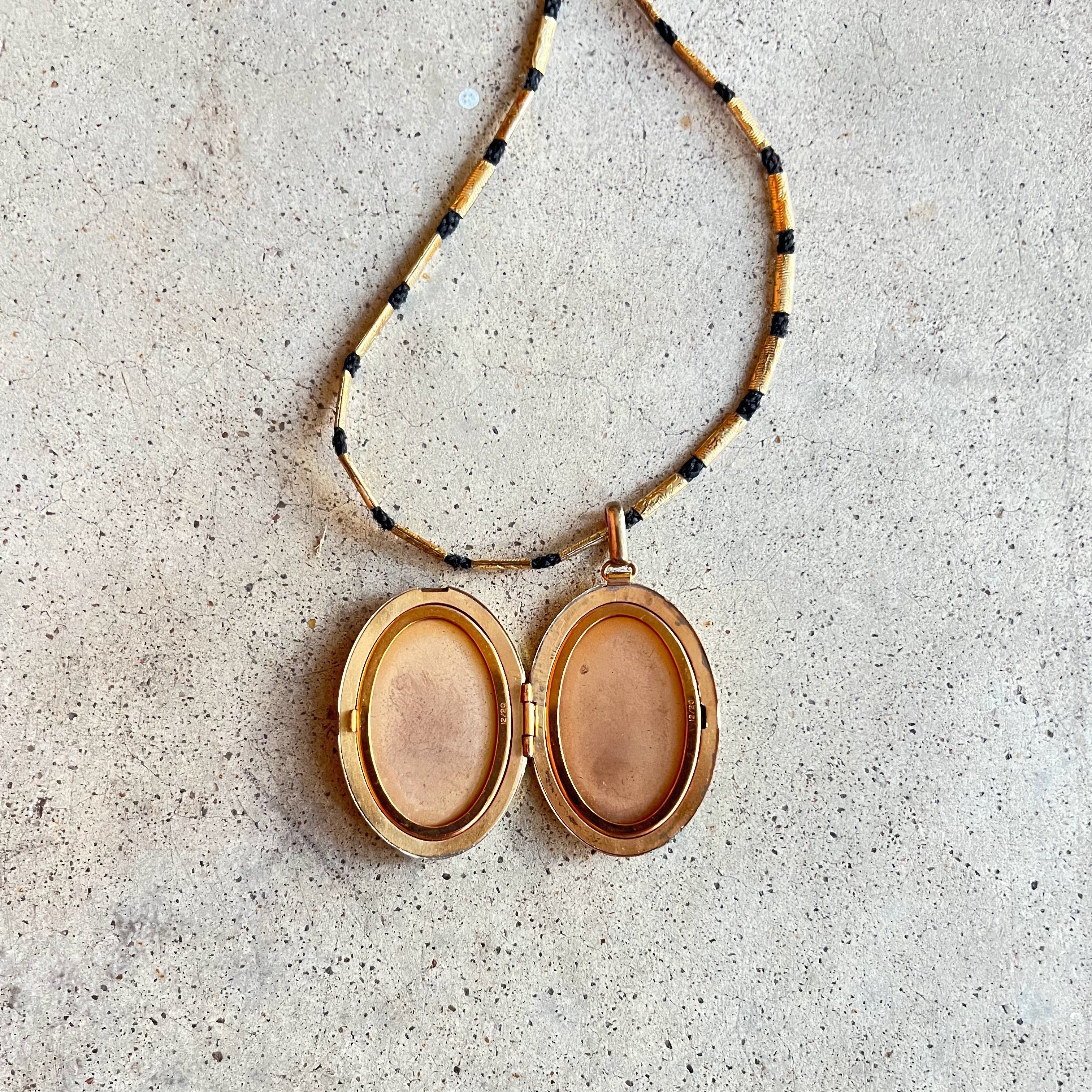 Early 20th c. Enamel Locket Necklace