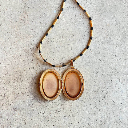 Early 20th c. Enamel Locket Necklace