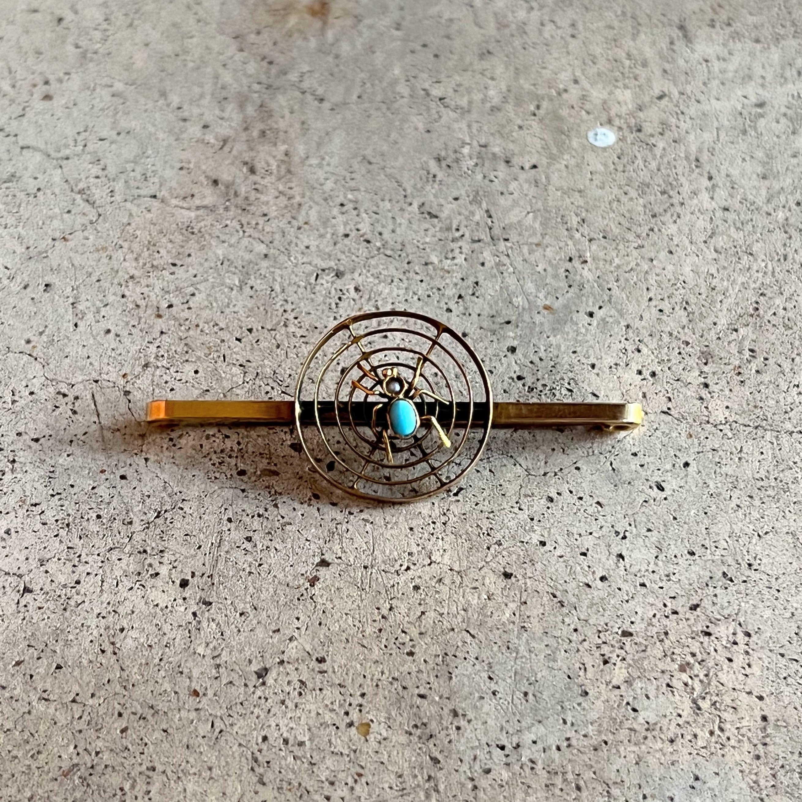 c. 1900s-1910s 9k Gold Spider Brooch