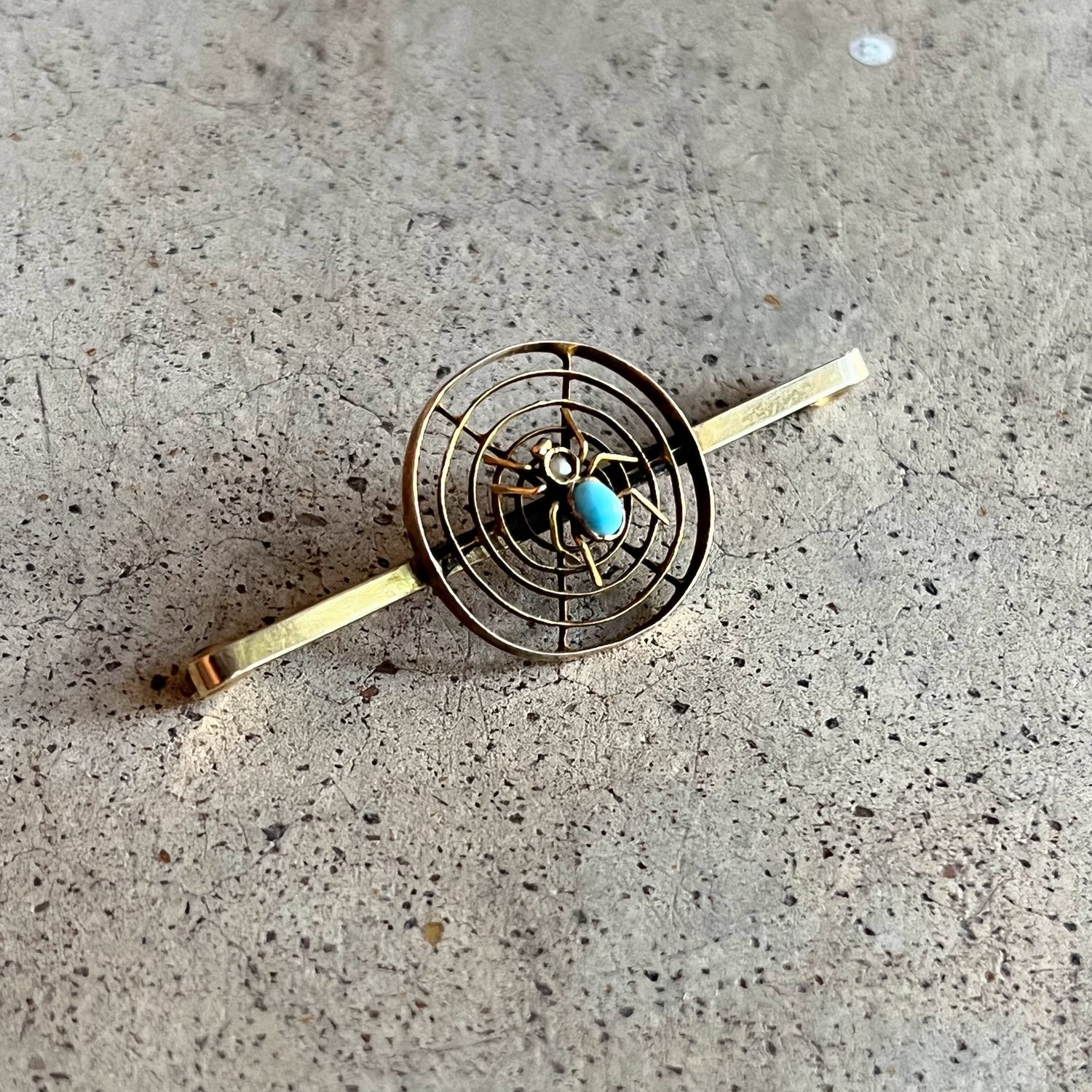 c. 1900s-1910s 9k Gold Spider Brooch