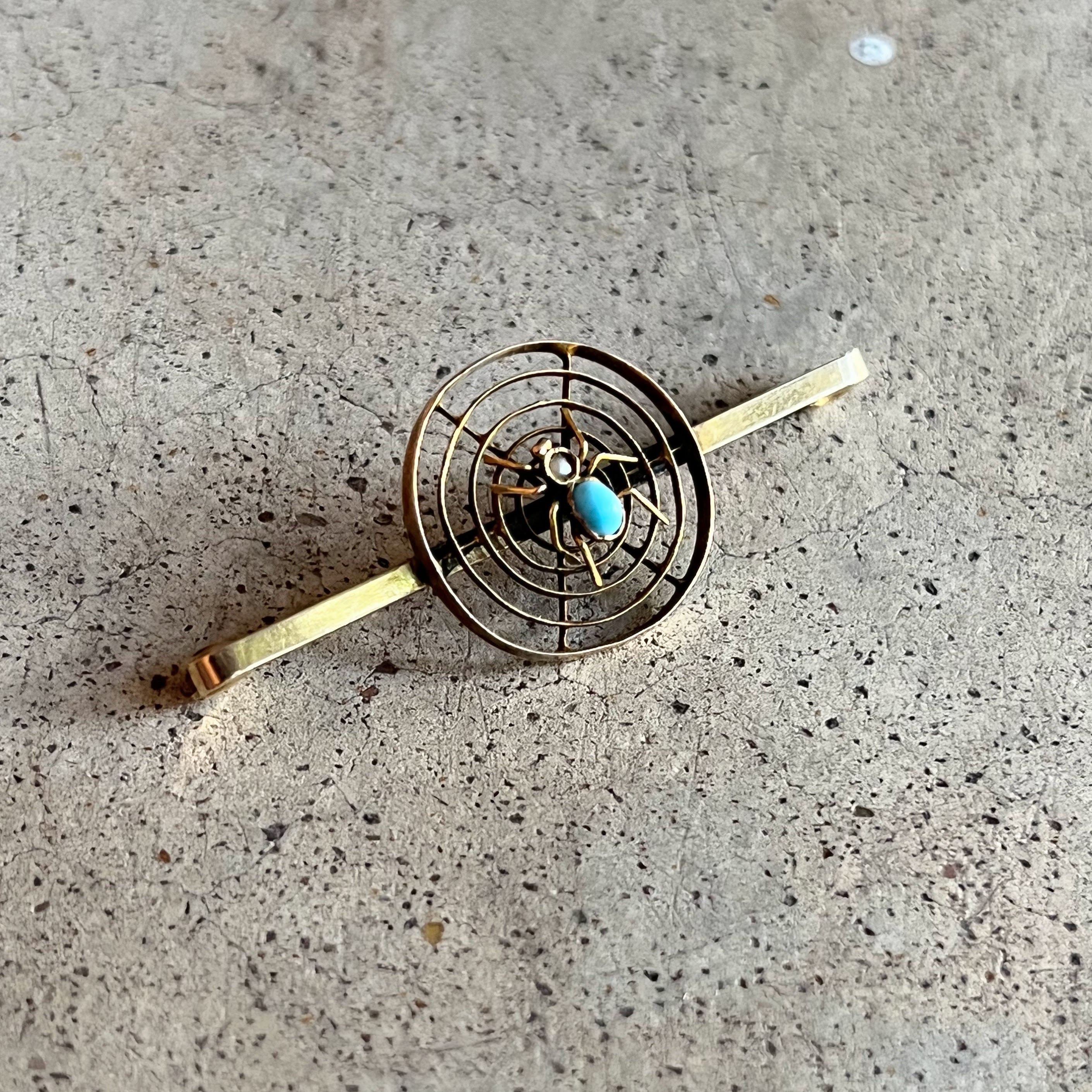 c. 1900s-1910s 9k Gold Spider Brooch